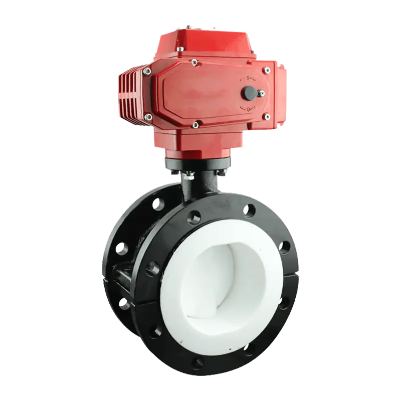 บัตเตอร์ฟลายวาล์วบุด้วยฟลูออรีนกระตุ้นด้วยไฟฟ้า